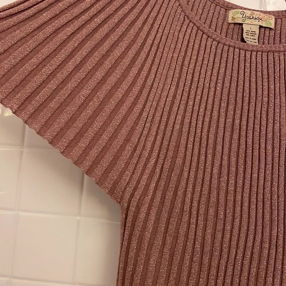 Younique splendid pleated, ribbed and elastic top. Batwing sleeves, size L. - Picture 8 of 16